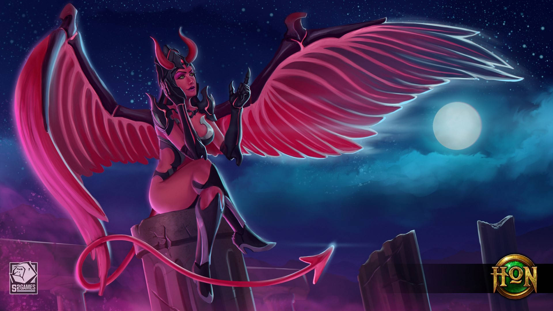 Devil Succubus With Tail Background