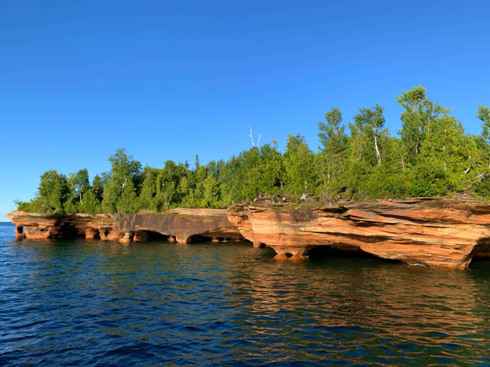 Devils Island Sea Caves Wisconsin Background