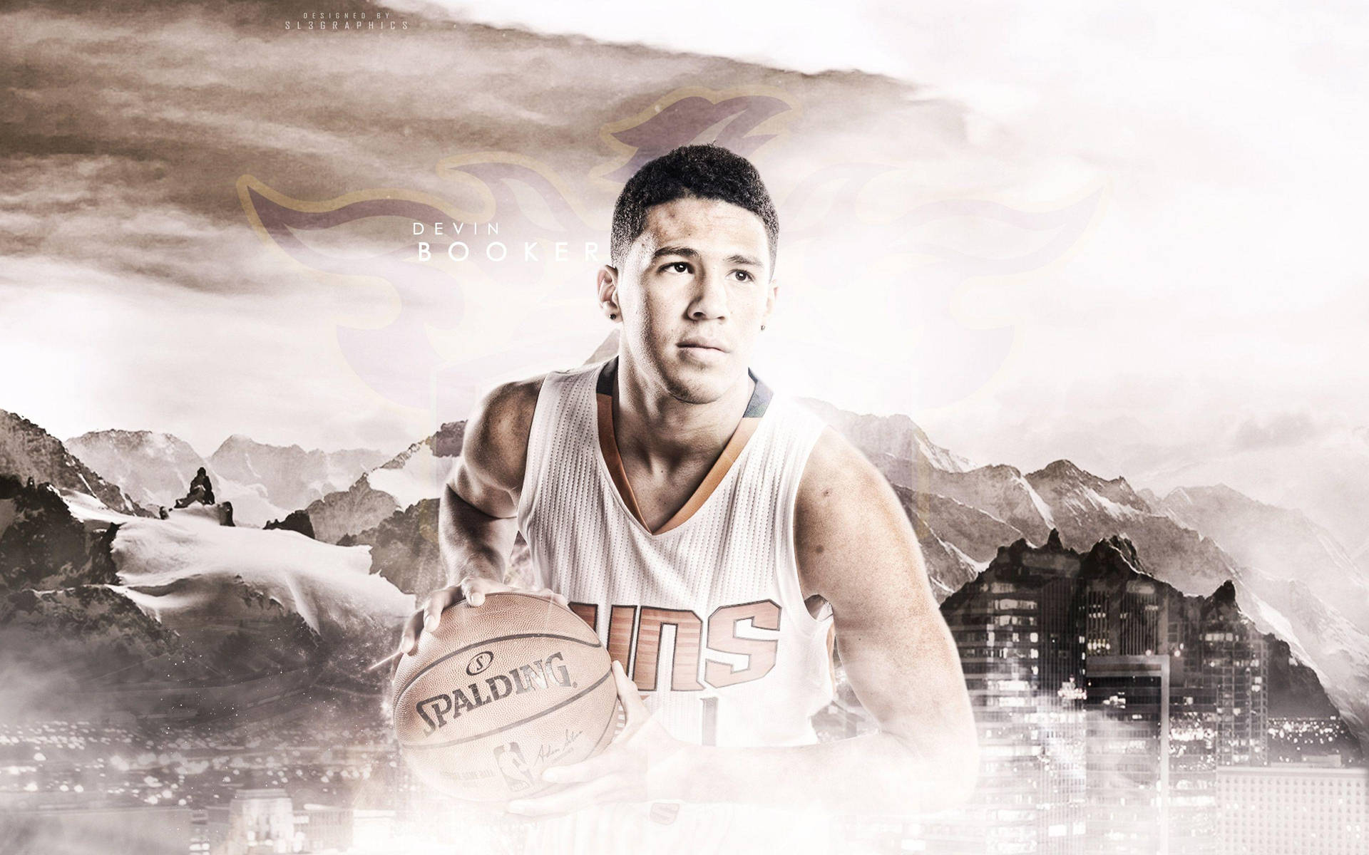 Devin Booker Pale Faded Poster Background