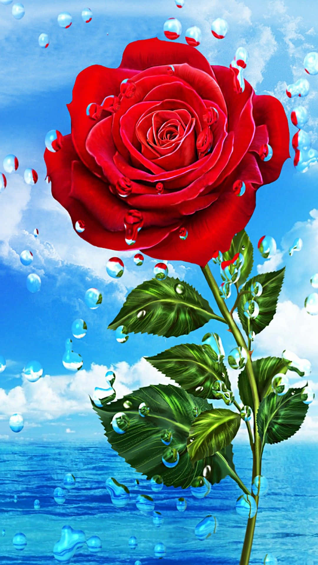 Dewy Rose Mobile Background