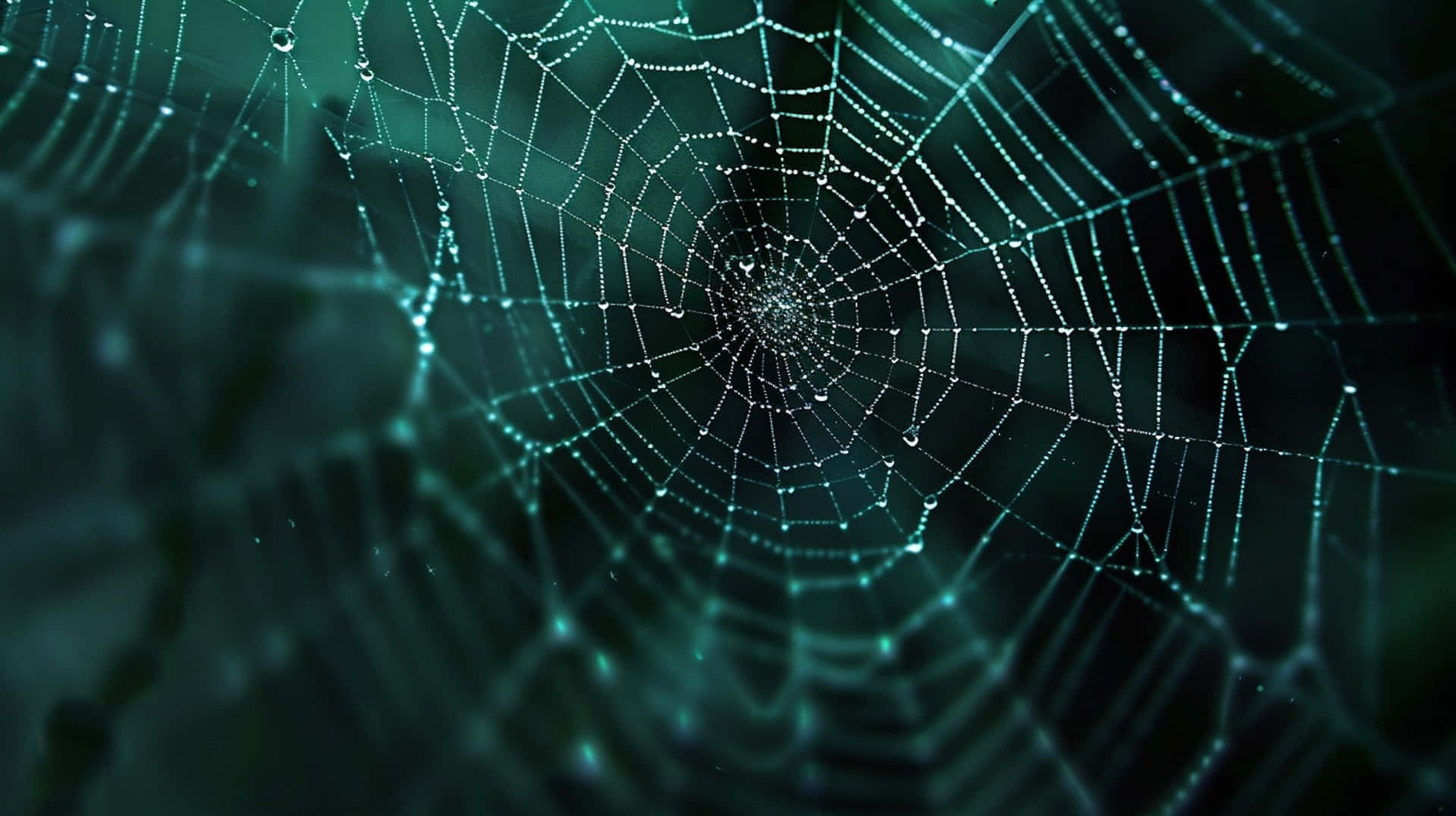 Dewy Spider Web Background