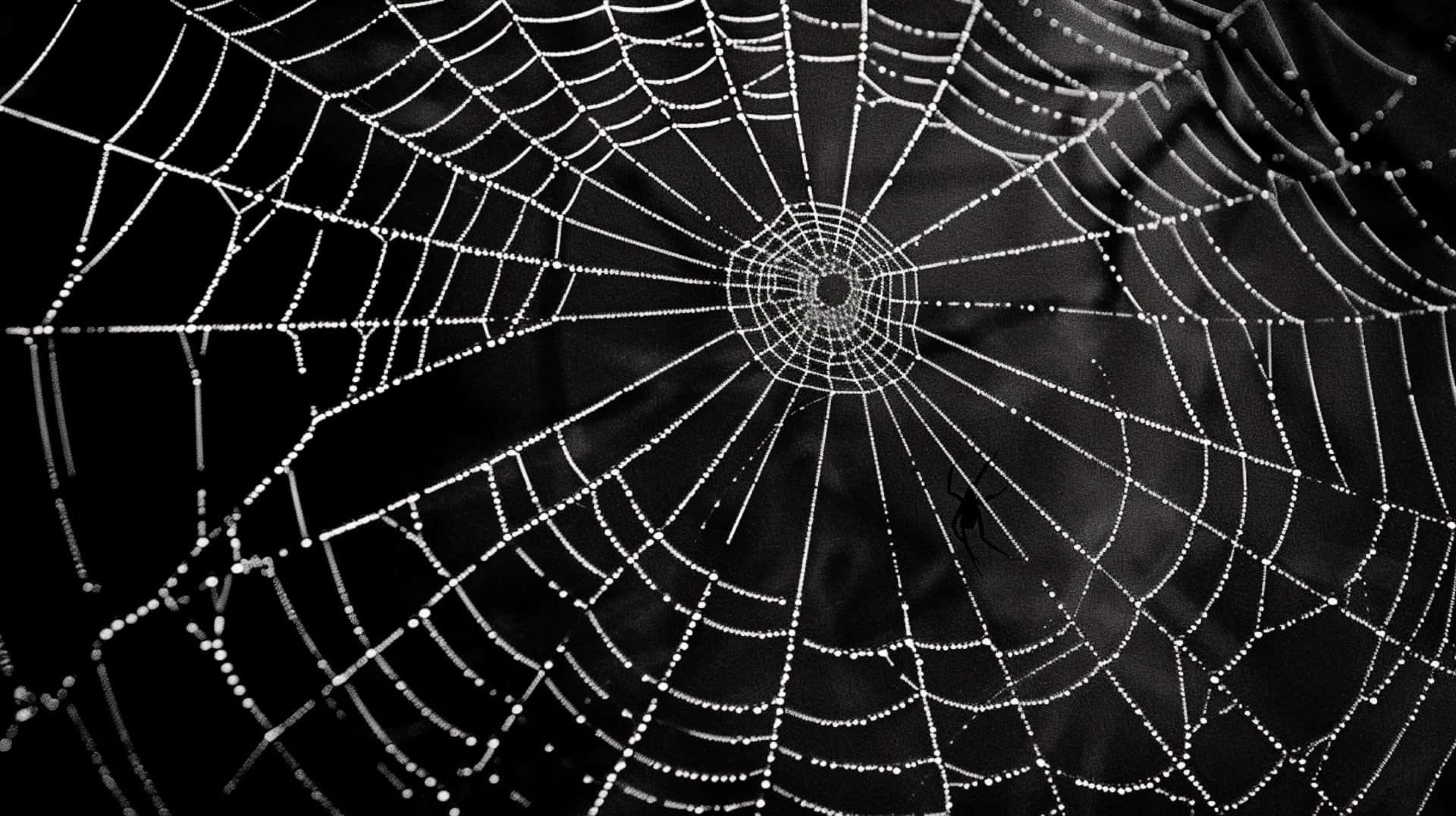 Dewy Spider Web Macro Photography Background