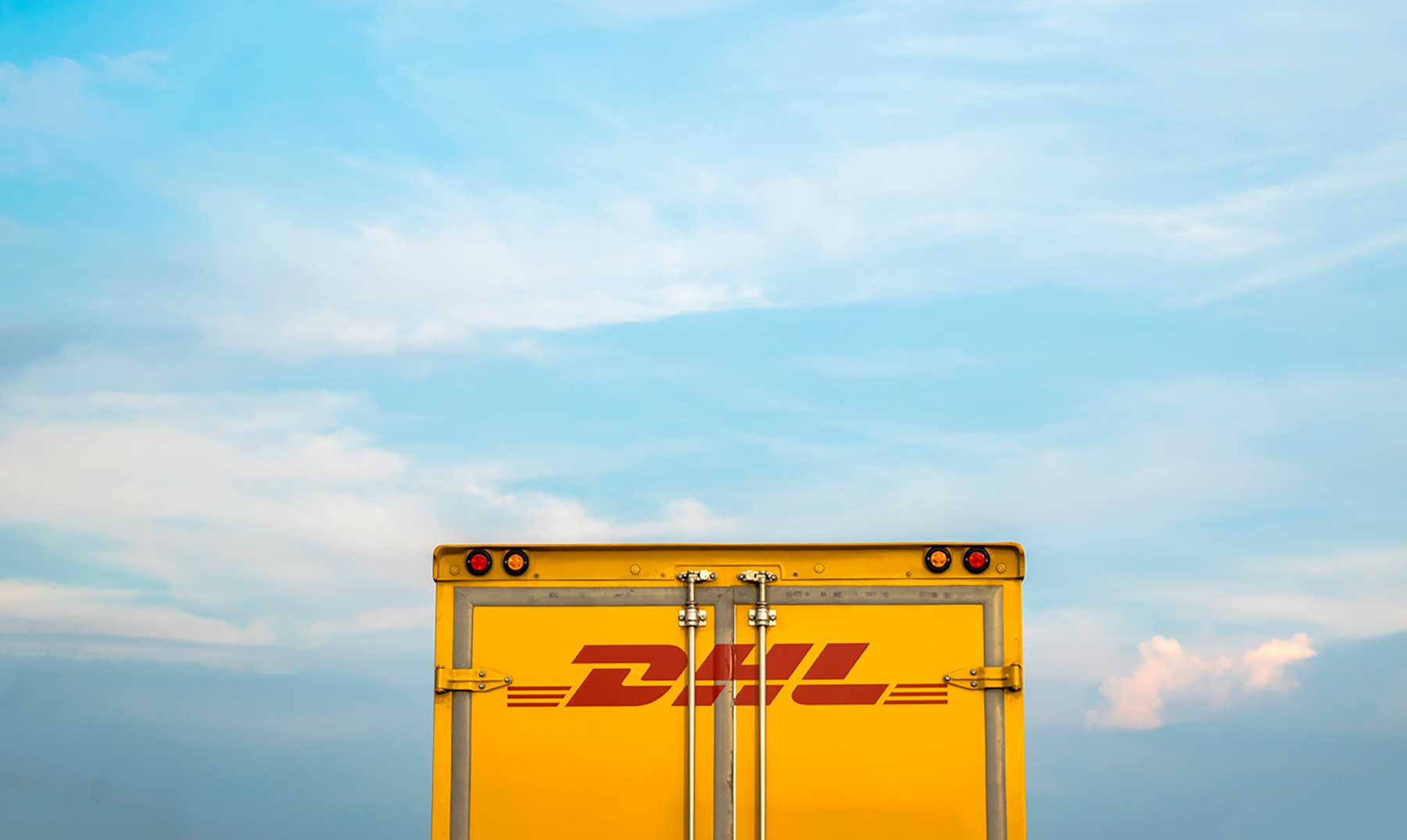 Dhl Courier Truck Doors Background
