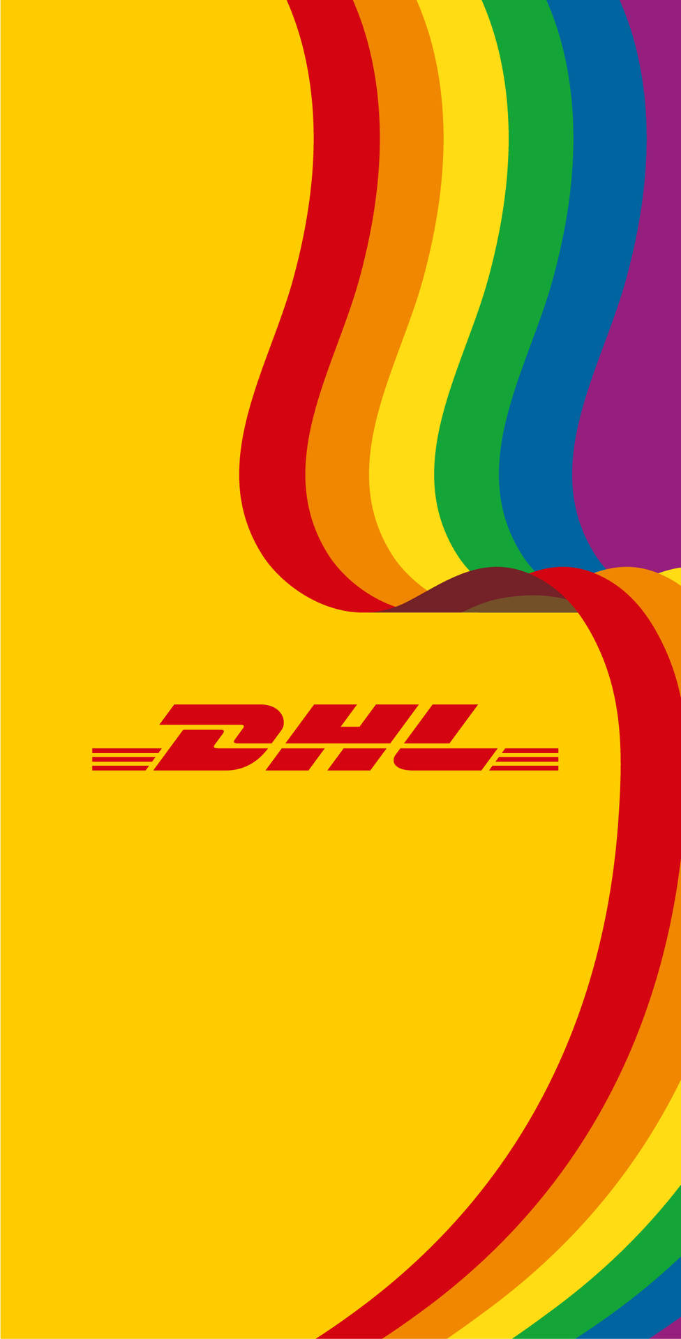 Dhl Logo In Rainbow Background