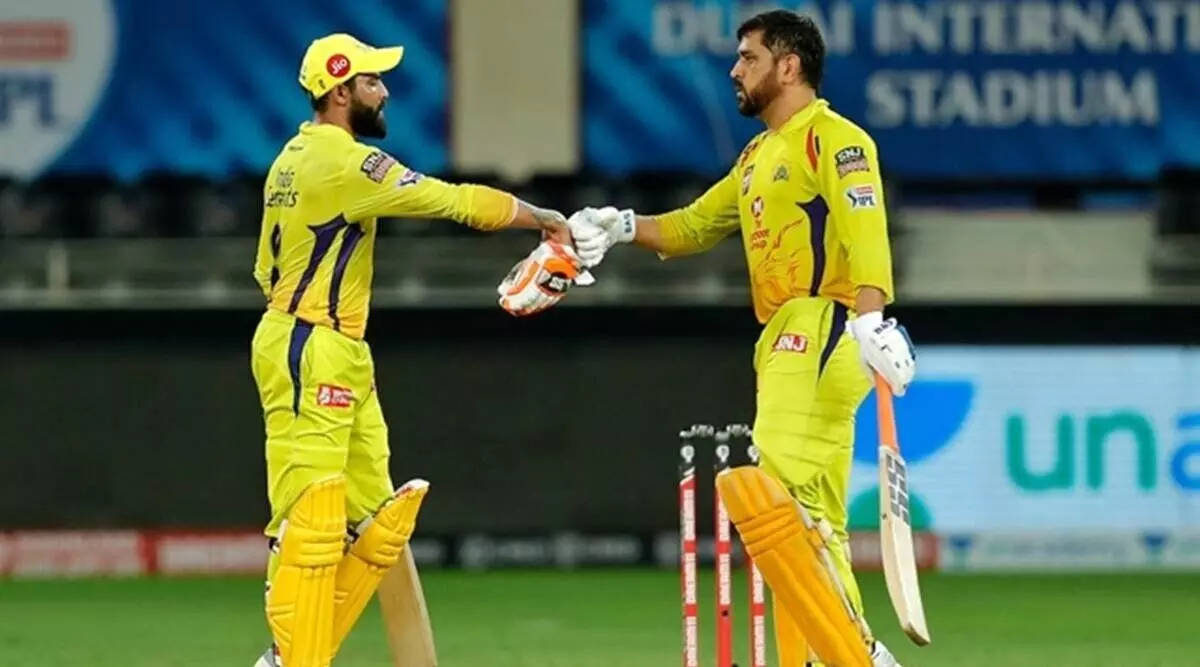 Dhoni 7 And Jadeja 8 Fist Bumps Background