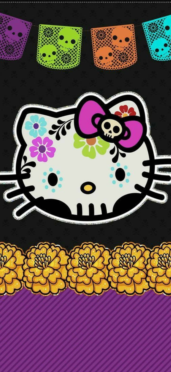 Dia De Los Muertos Black Hello Kitty