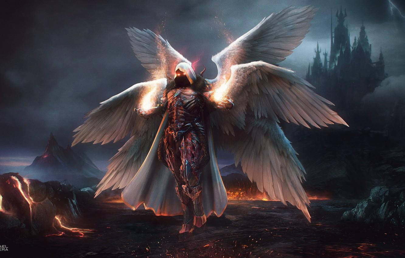 Diablo 4 Archangel In Lava Background