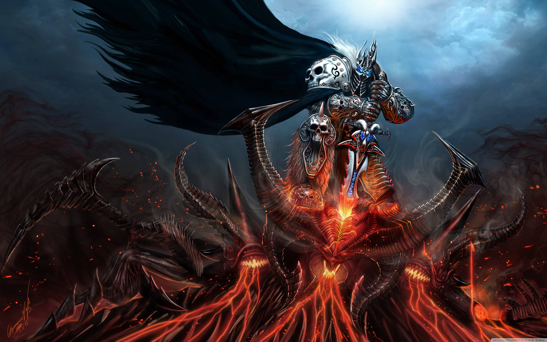 Diablo 4 Lich King In Lava Background