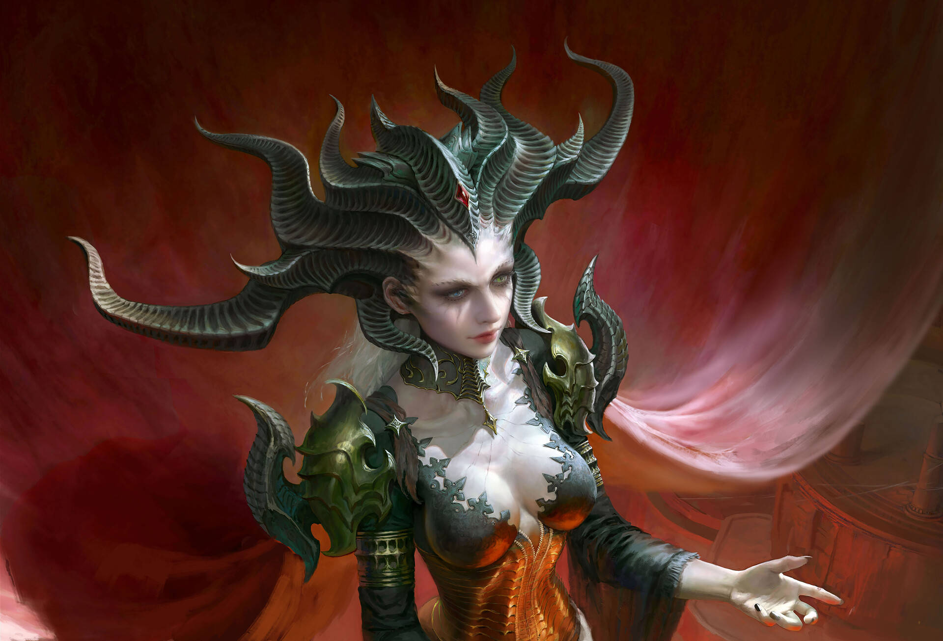 Diablo 4 Lilith Red Cape Background