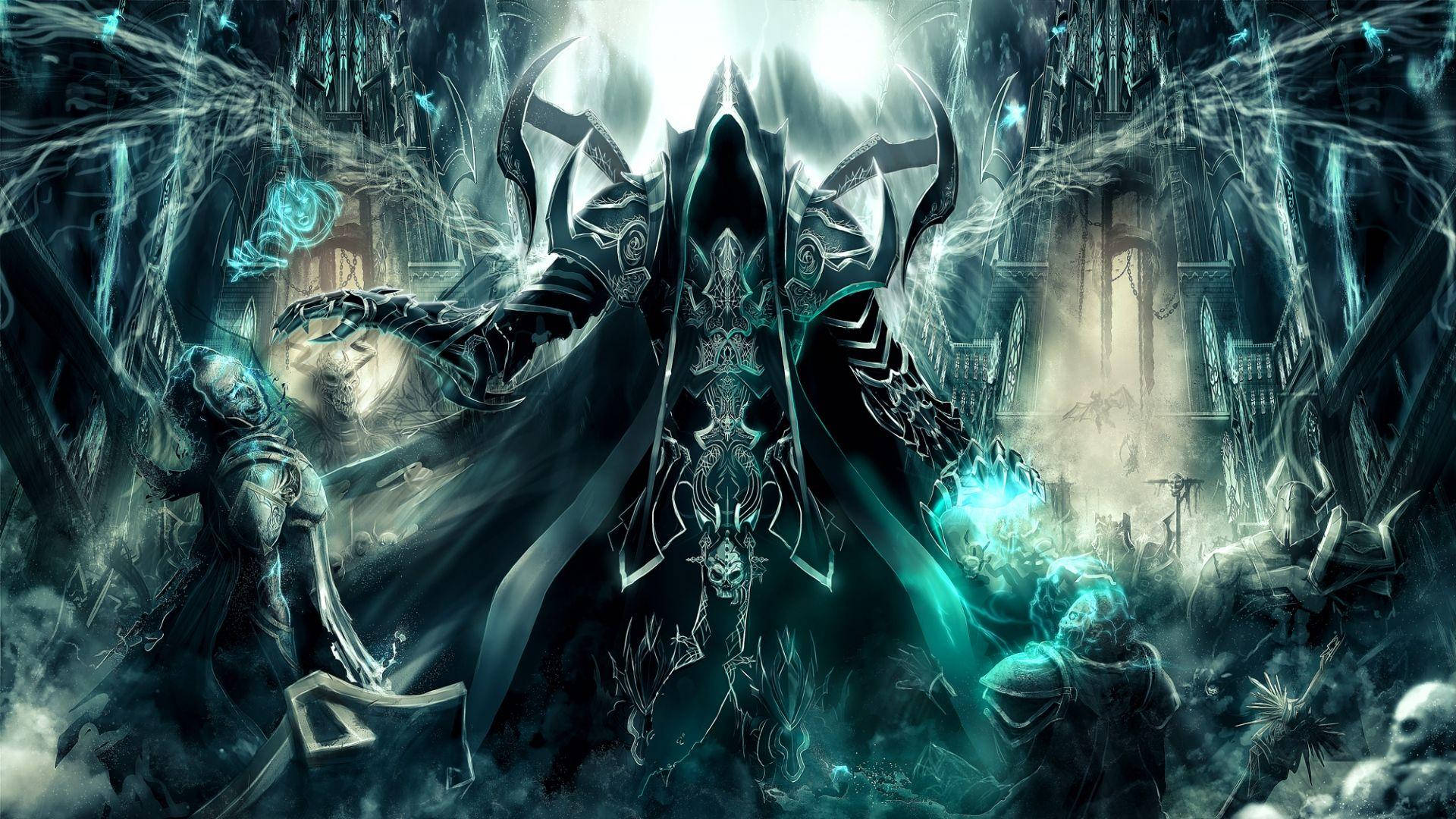 Diablo 4 Necromancer In Dark Background