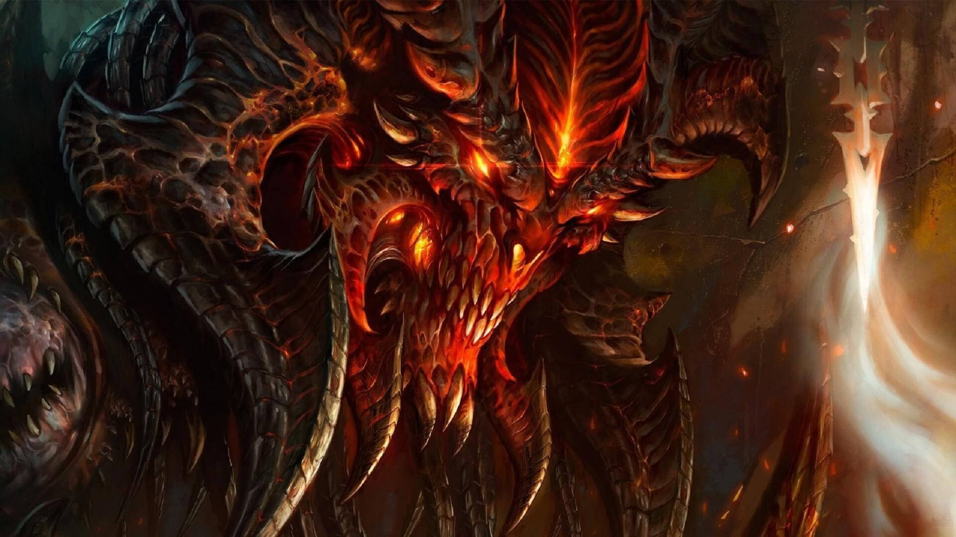 Diablo 4 Red Face Demon Background
