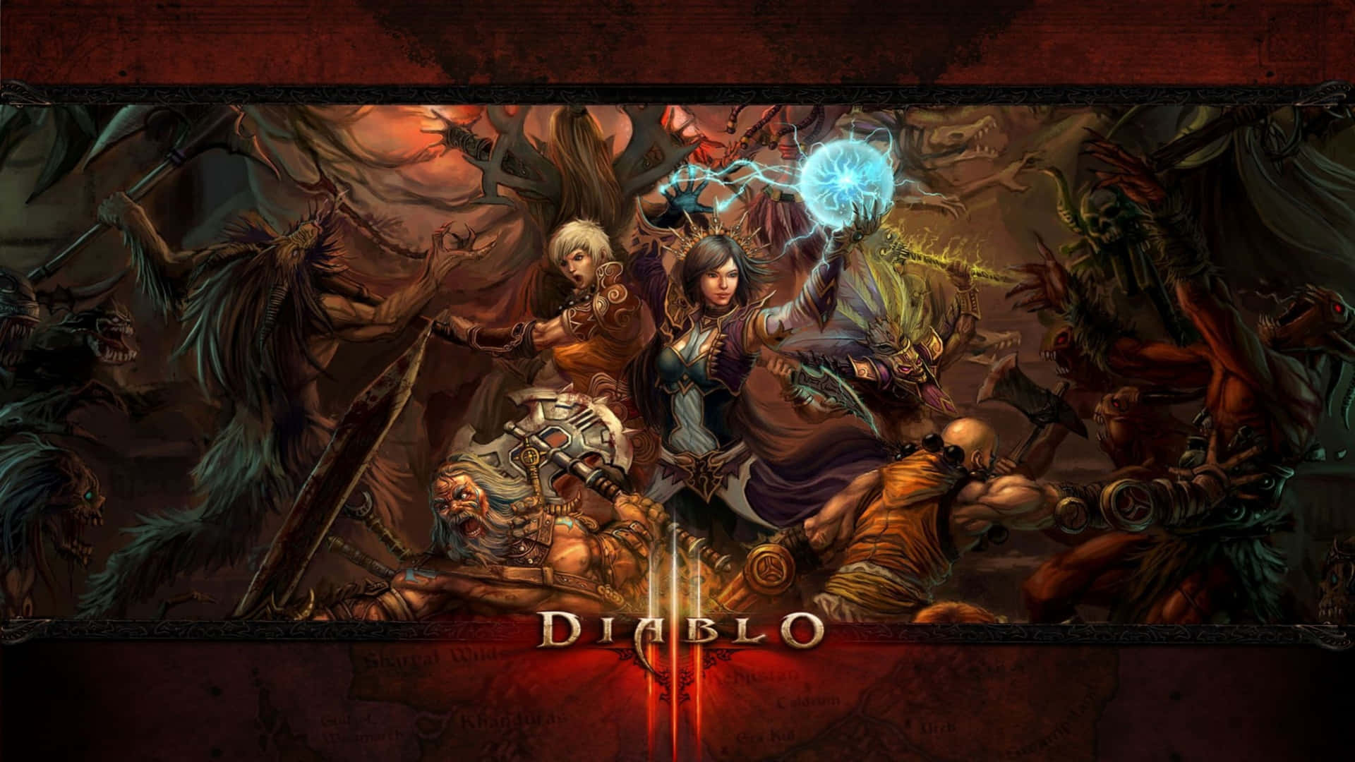 Diablo Main Characters Game Poster 4k Background