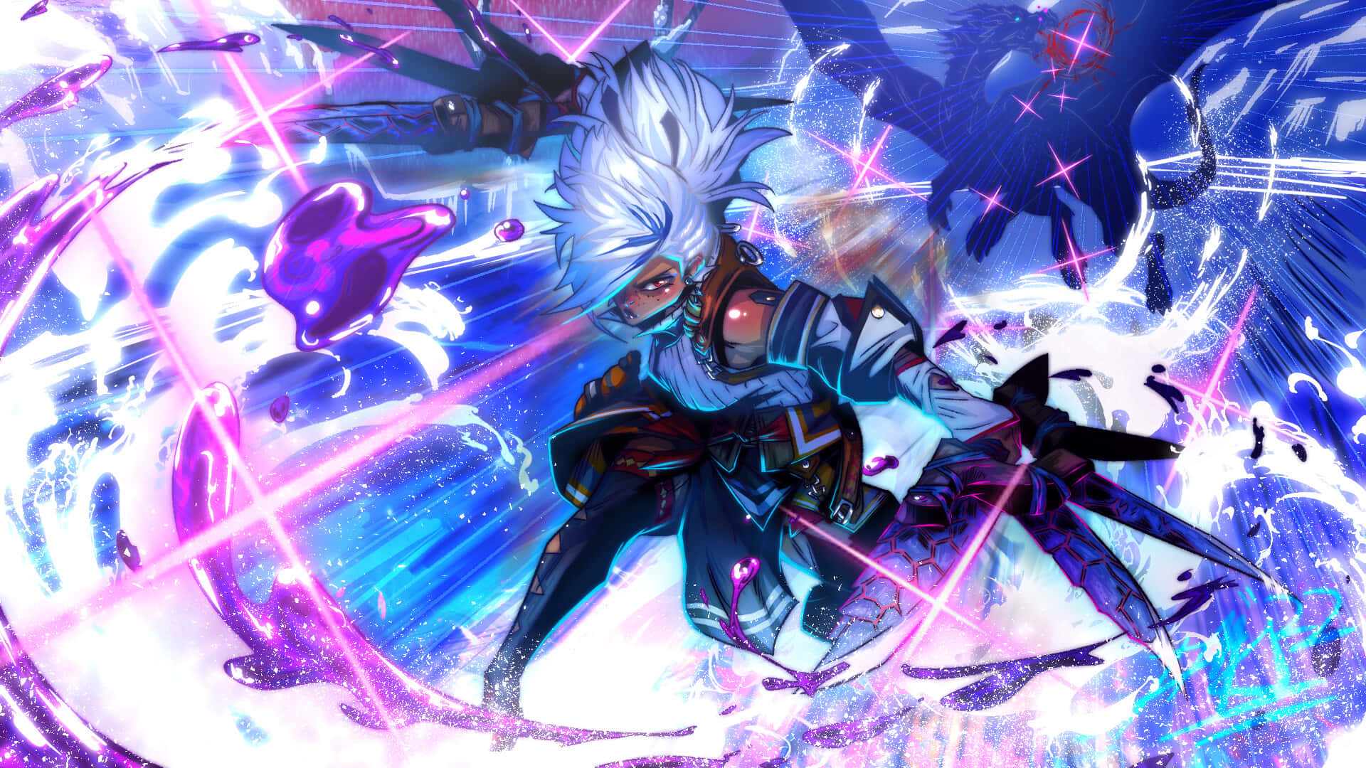 Diabolical White-haired Girl [wallpaper] Background