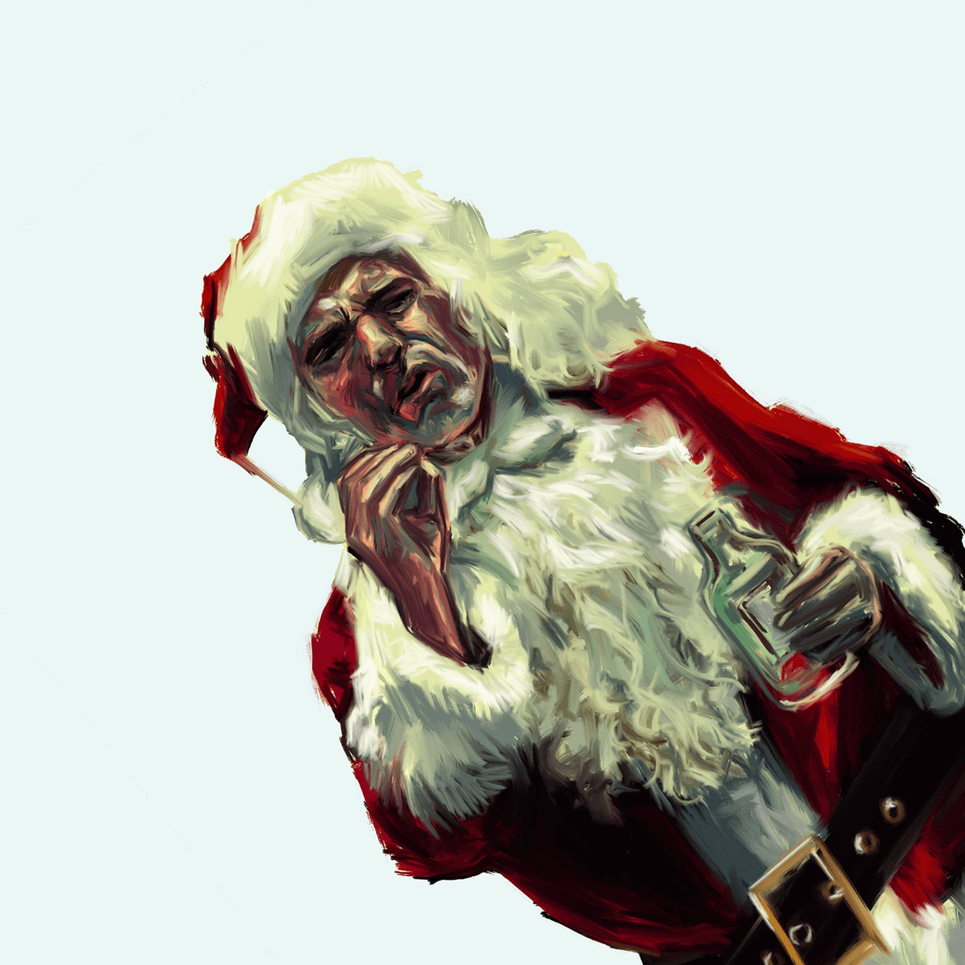 Diagonal And Drunk Evil Santa Background