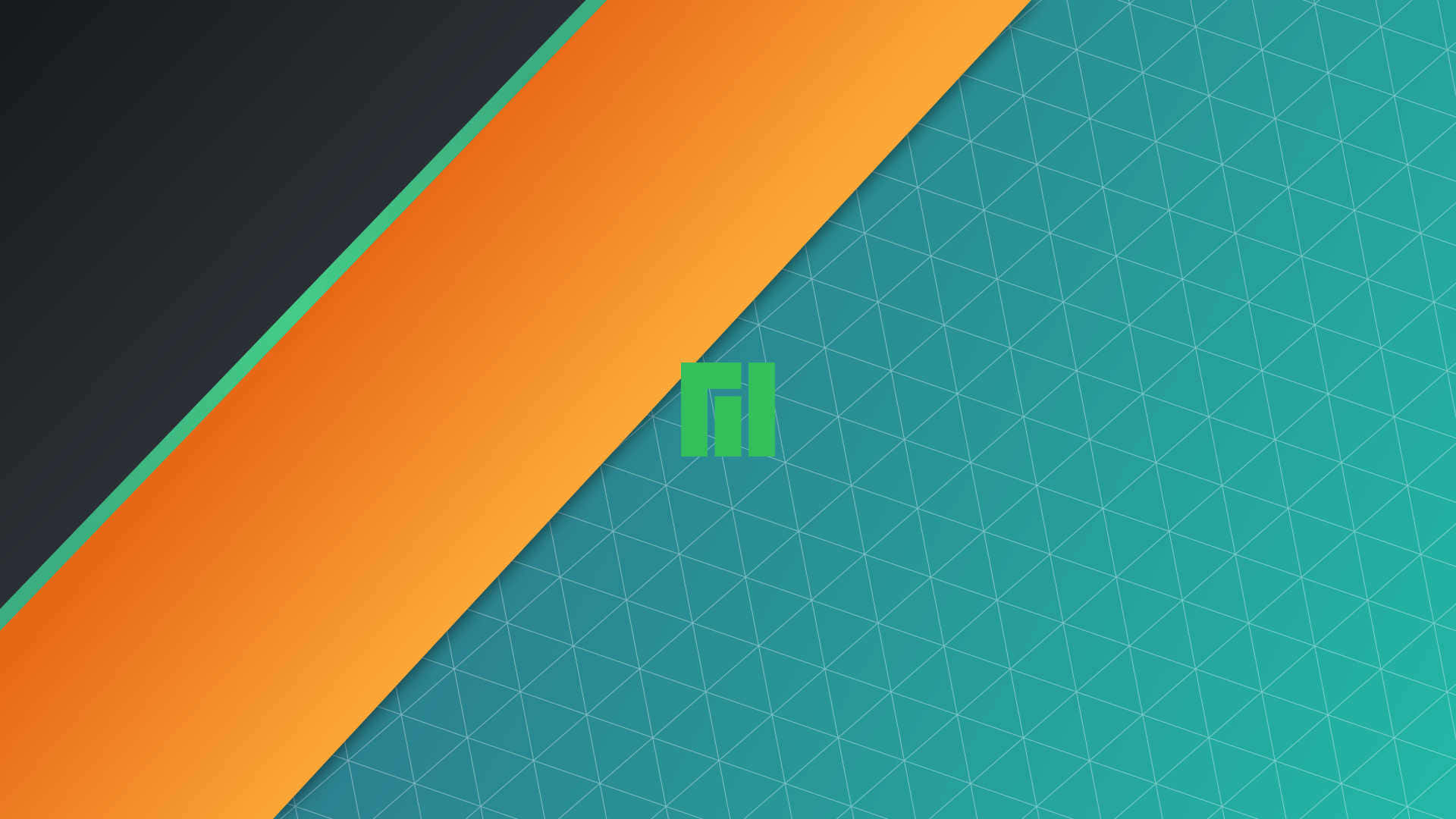 Diagonal Bars And Grid With Manjaro Logo Background