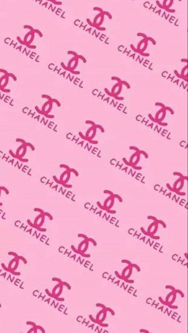 Diagonal Pink Chanel Logo Background