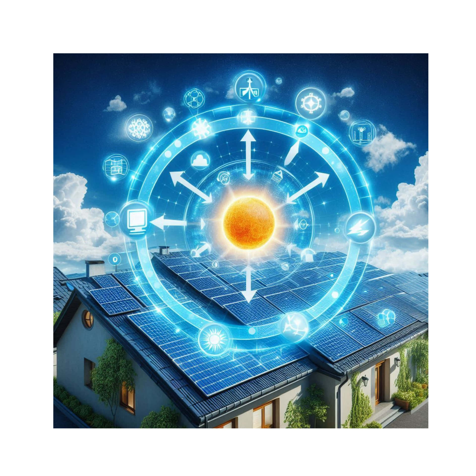 Diagrammatic Solar Power Drawing
