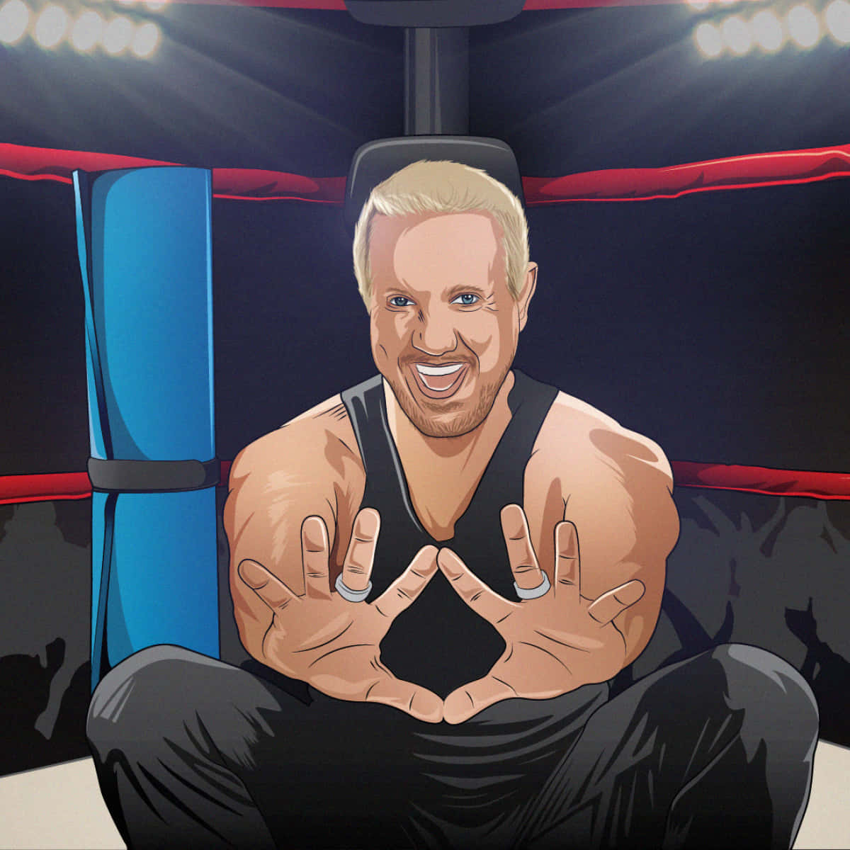 Diamond Dallas Page Cartoon Drawing Background