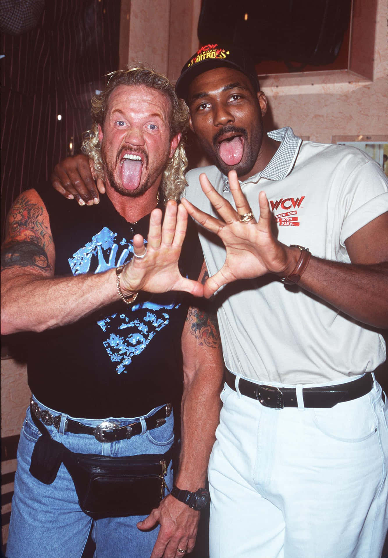 Diamond Dallas Page Wacky Karl Malone Retro Background