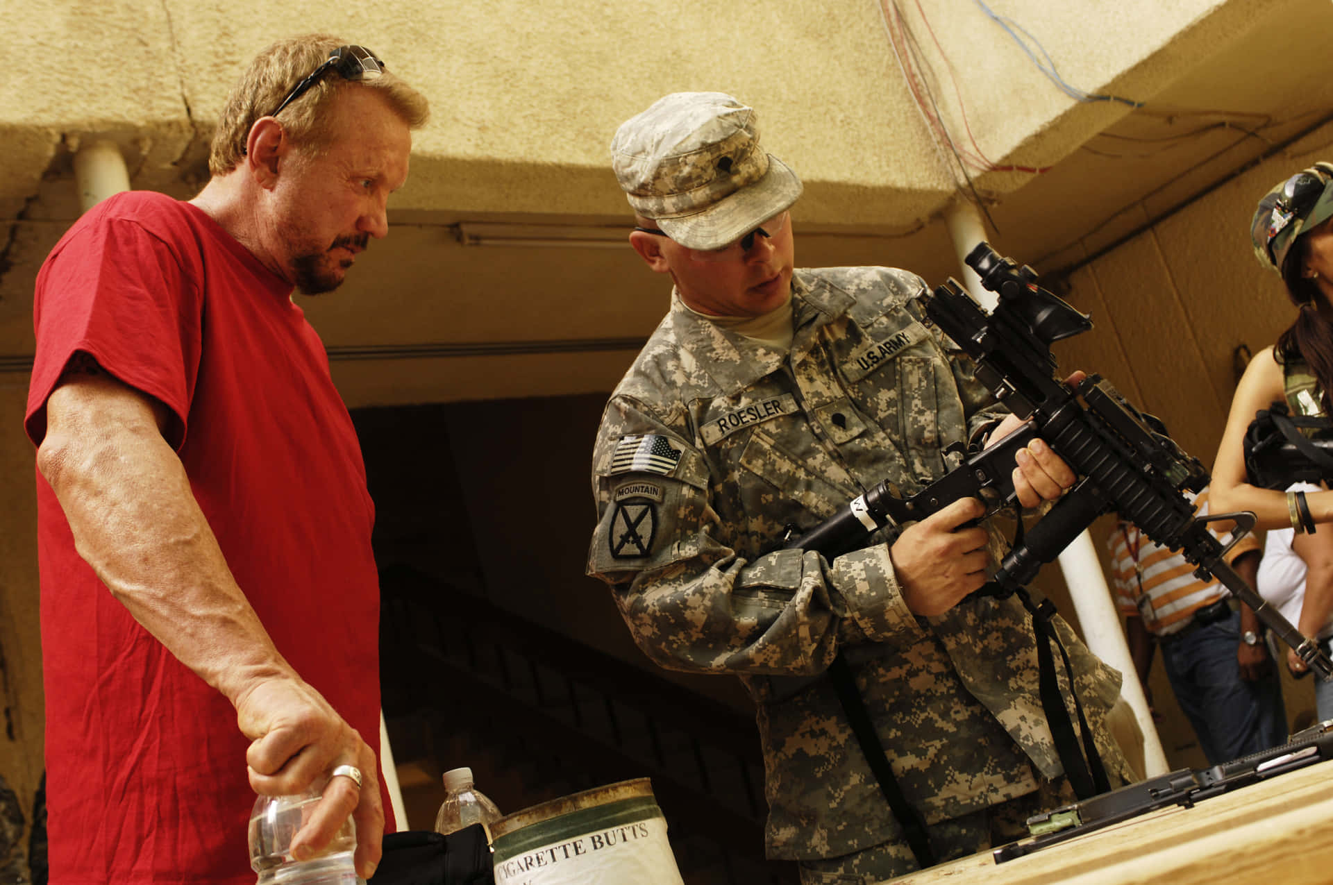 Diamond Dallas Page With A Soldier In Iraq Background