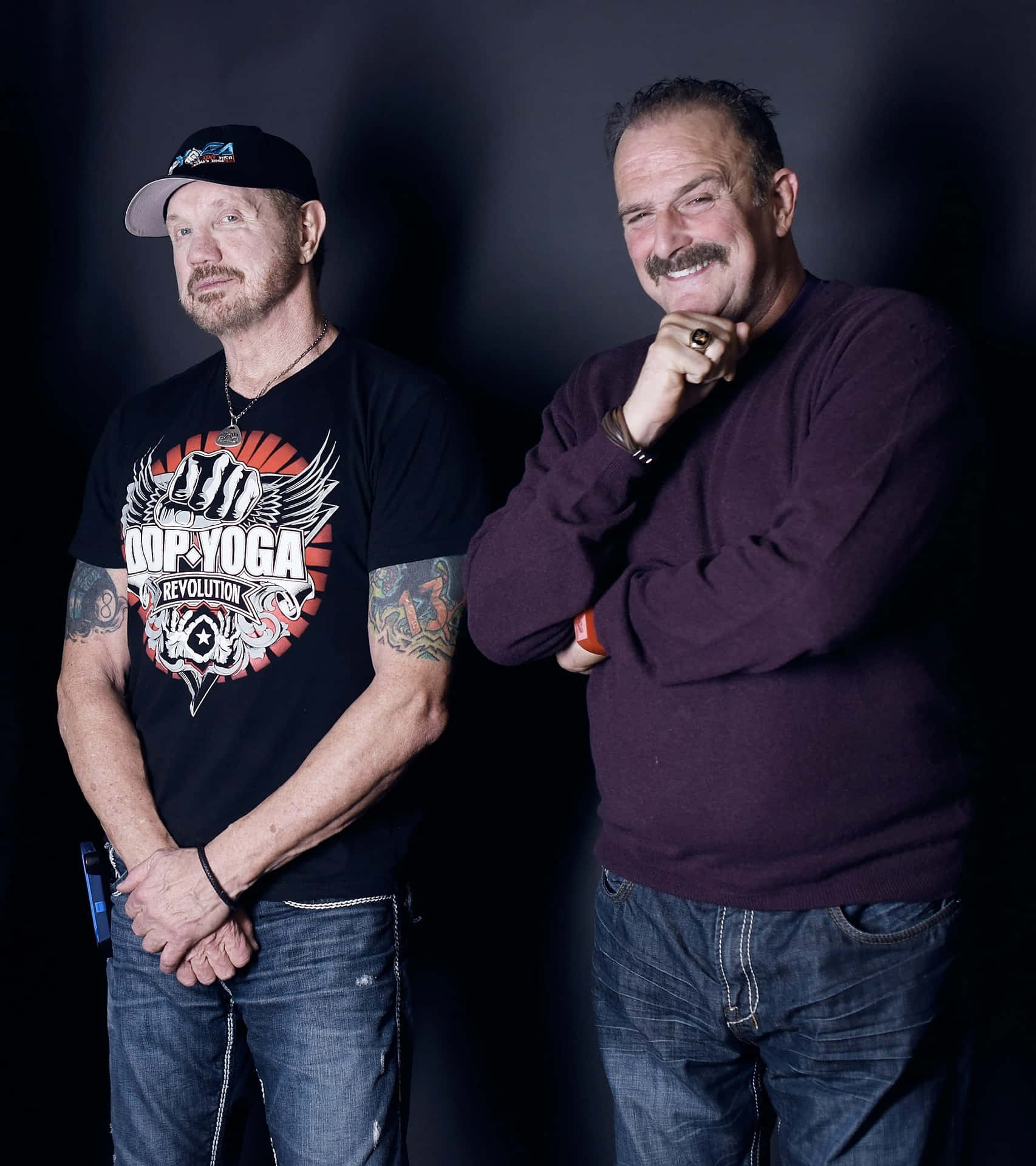 Diamond Dallas Page With Scott Hall In The Wrestling Ring Background