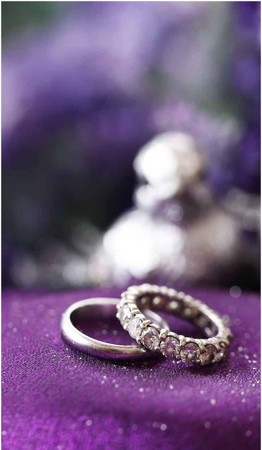 Diamond Studded Silver Engagement Rings Background