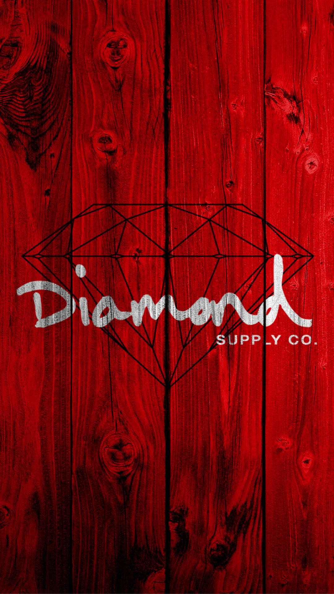 Diamond Supply Co Red Wood Background
