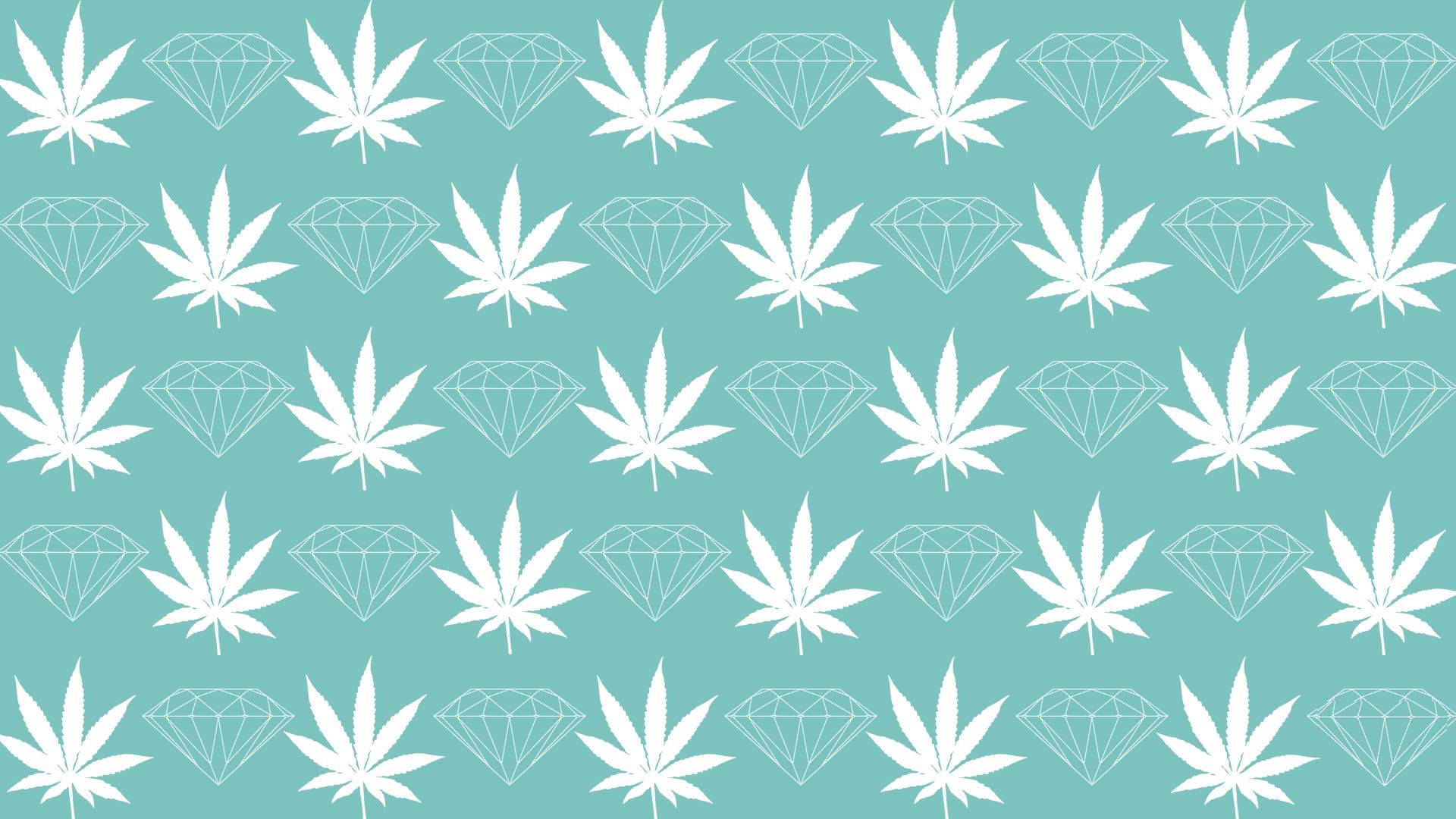 Diamond Supply Co White Cannabis Pattern Background