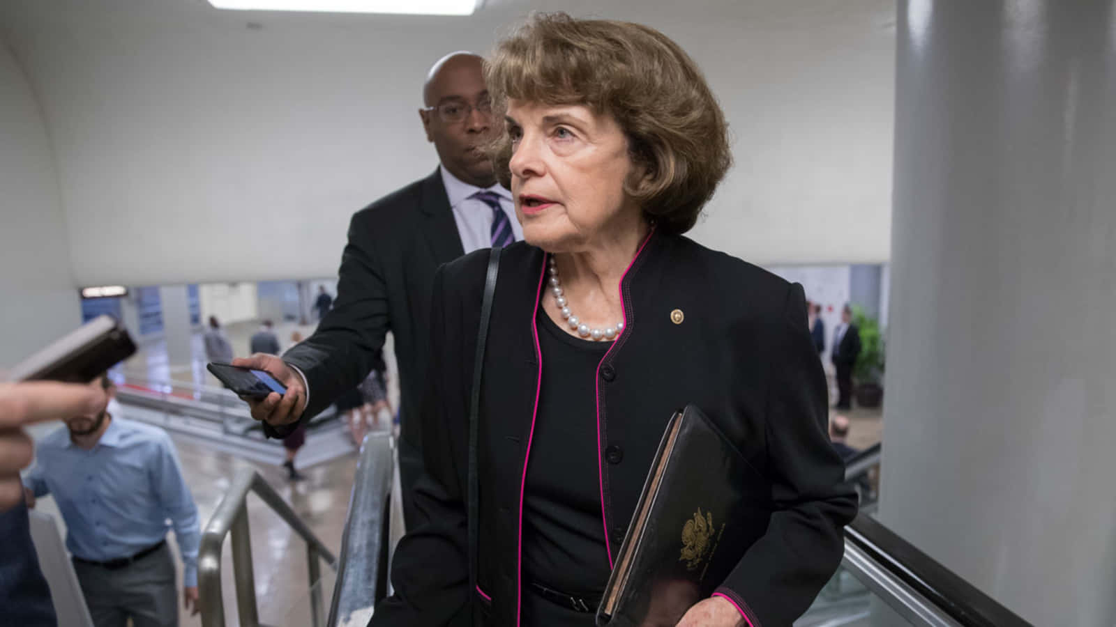 Dianne Feinstein Ascending Stairs