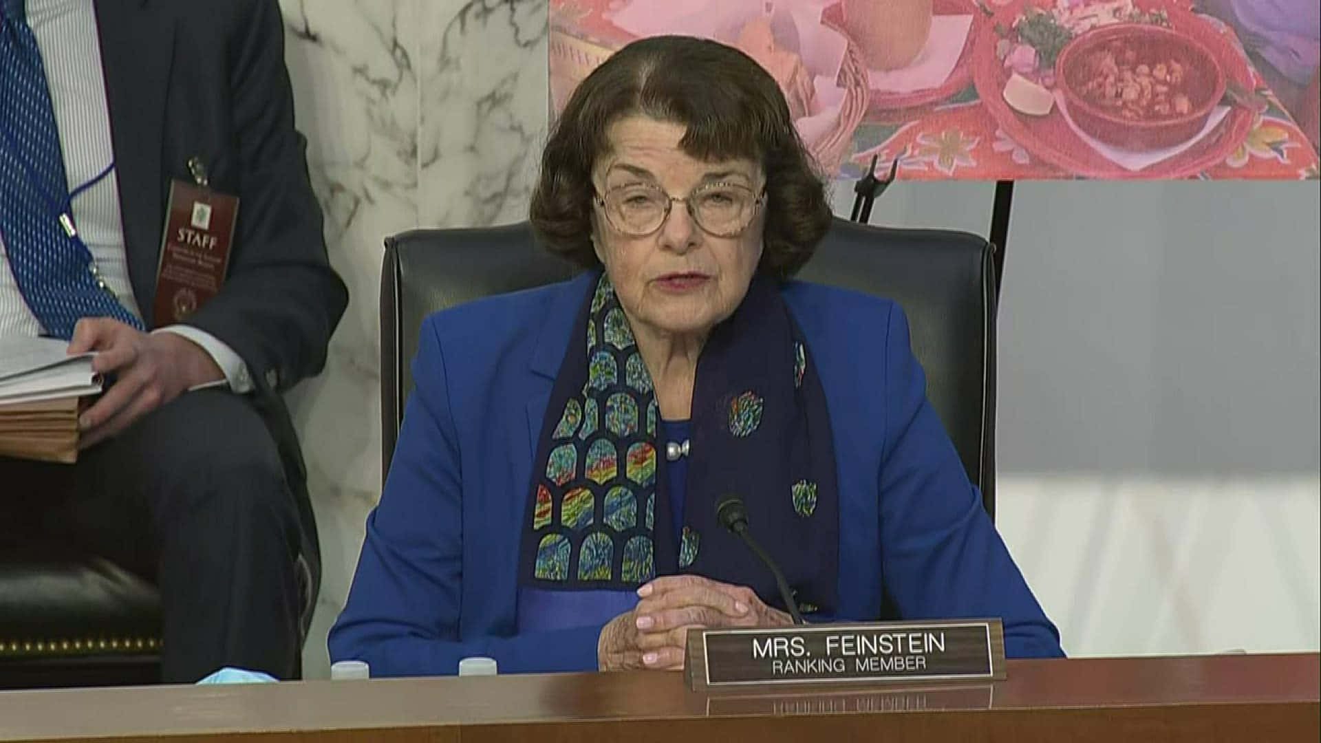 Dianne Feinstein Clasping Her Hands Background
