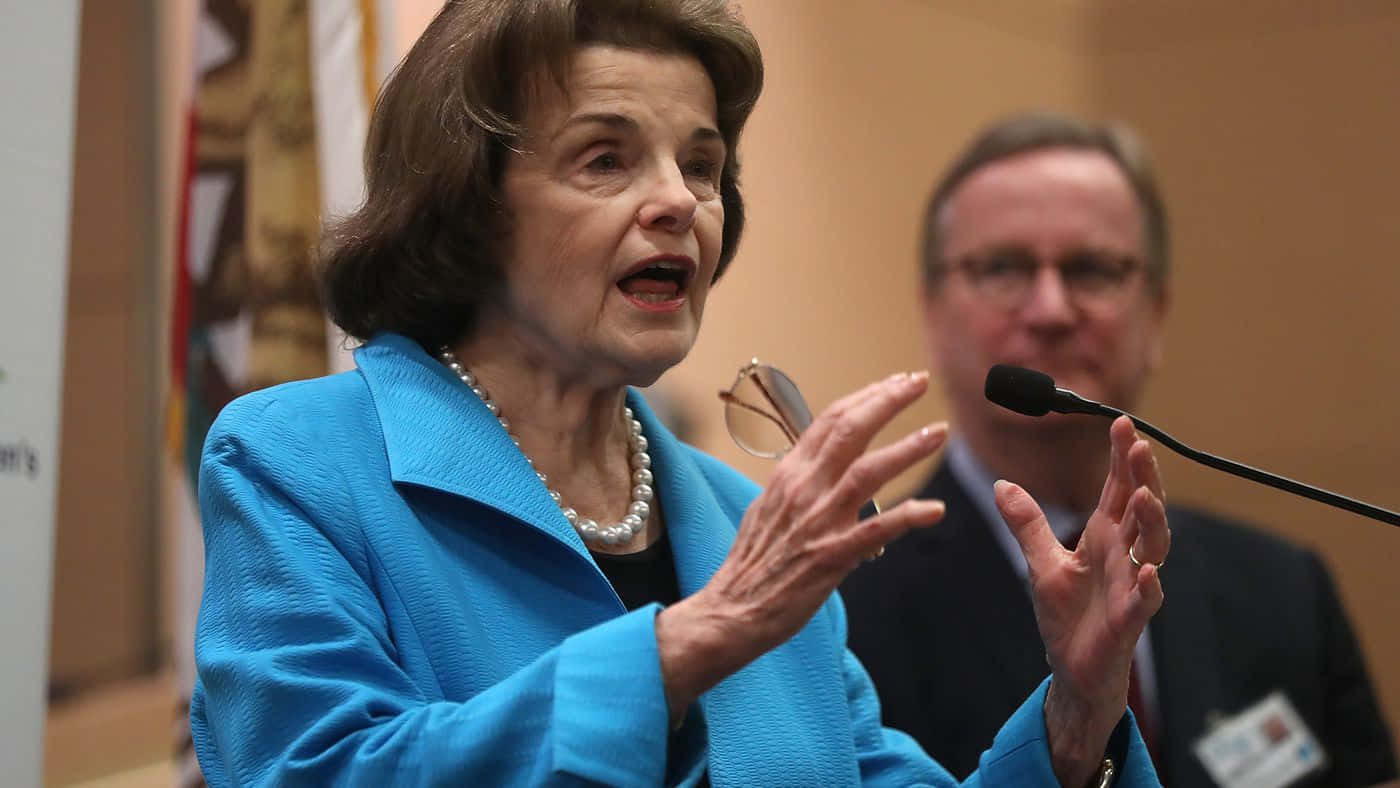 Dianne Feinstein Explaining With Her Hands Background