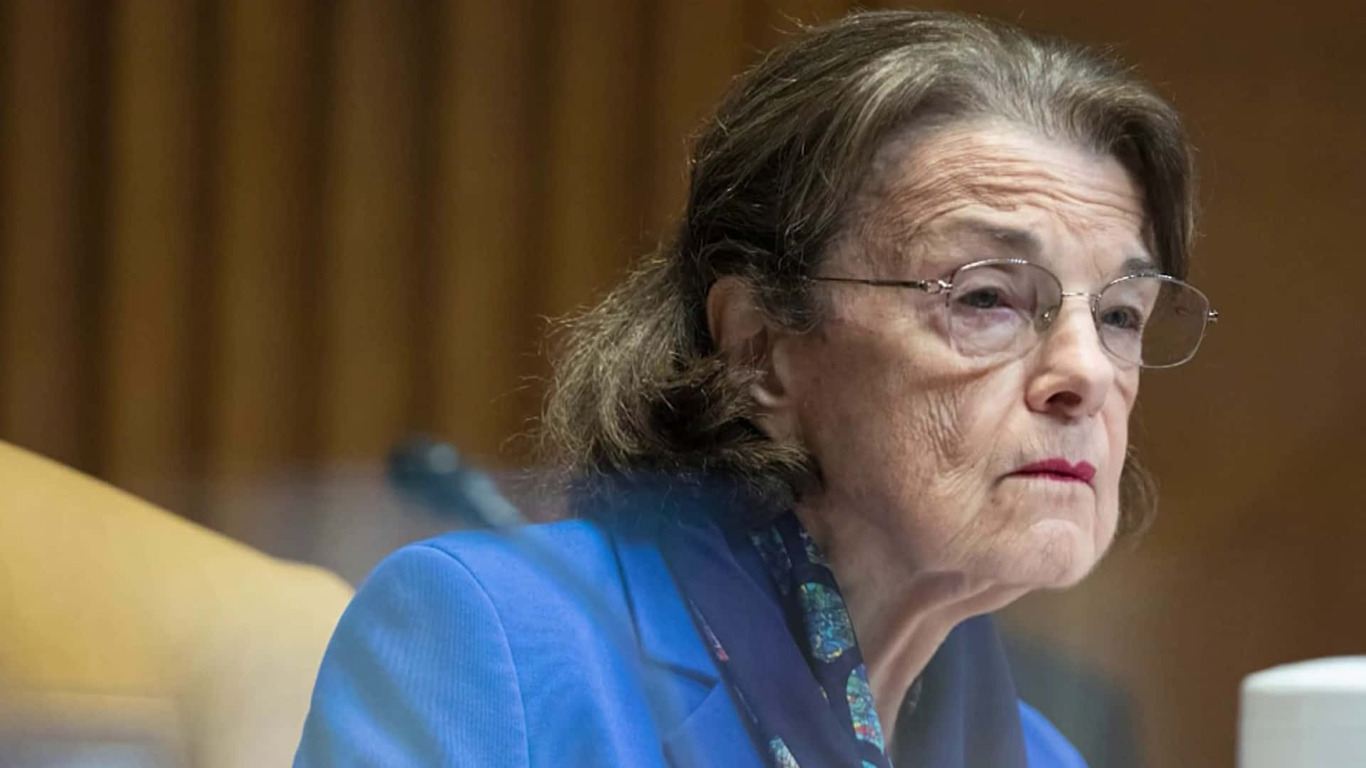 Dianne Feinstein Listening Intently Background