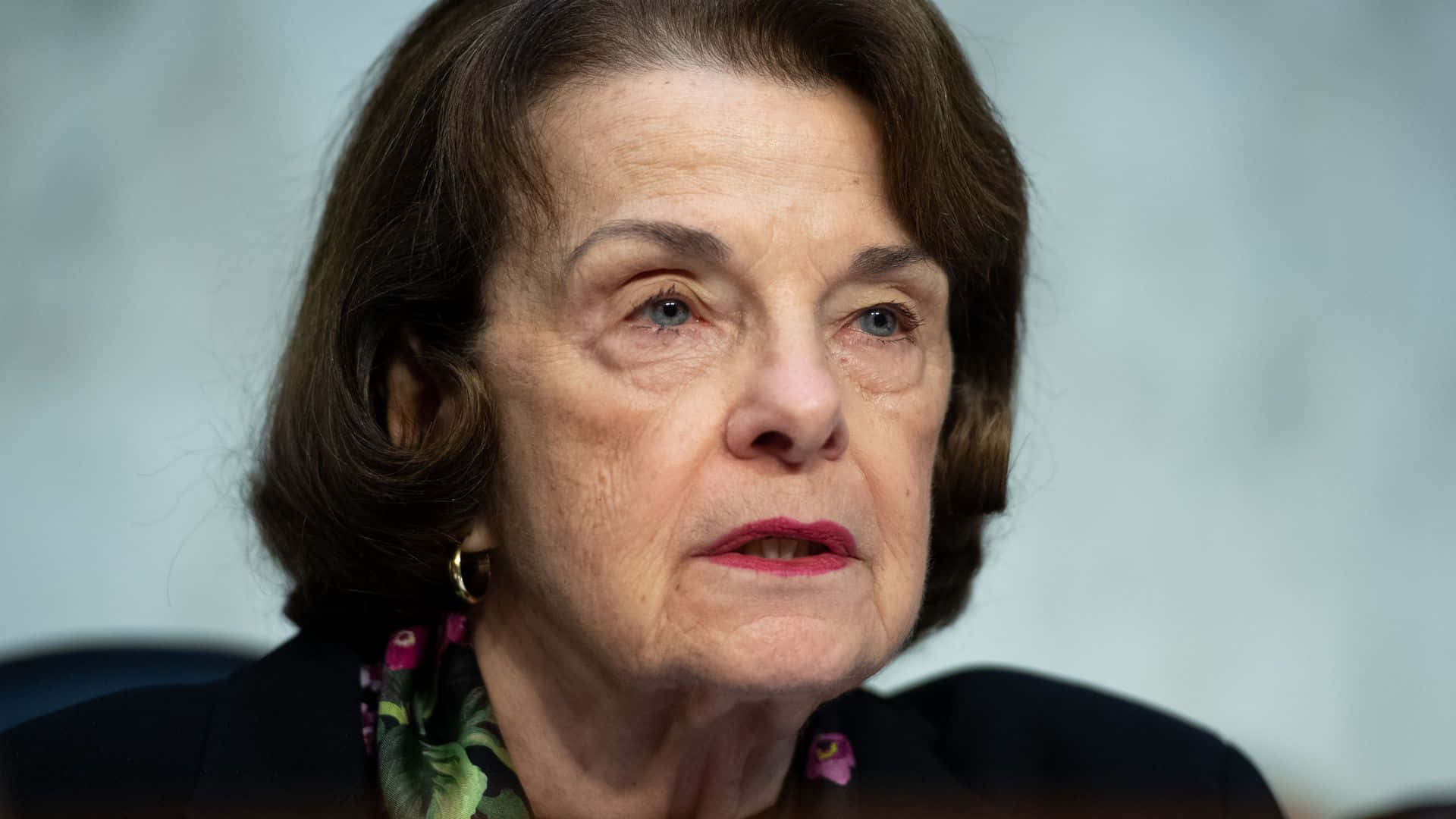 Dianne Feinstein With Red Lip Background