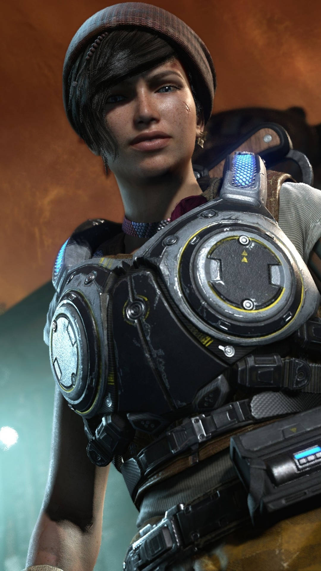 Diaz Futuristic Vest Gears 5 Phone Background