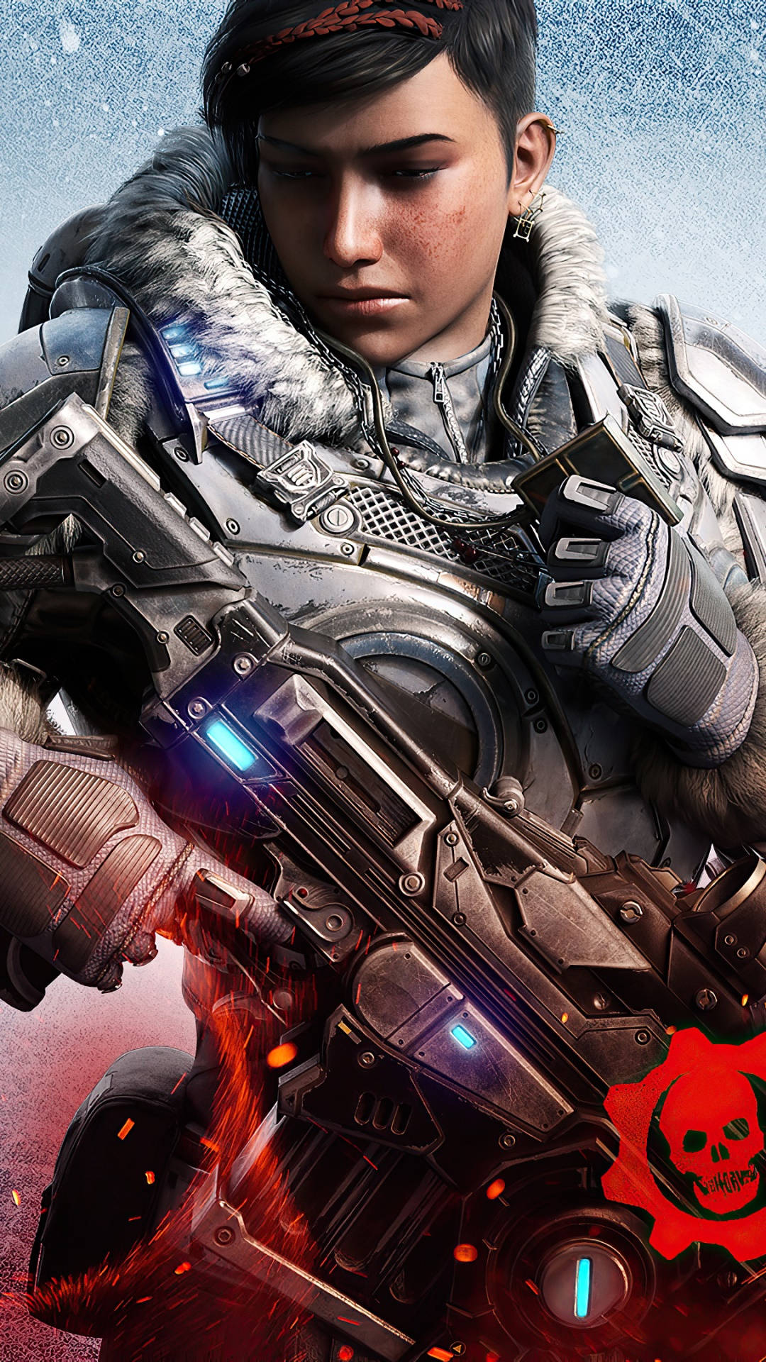 Diaz With Logo Gears 5 Phone Background