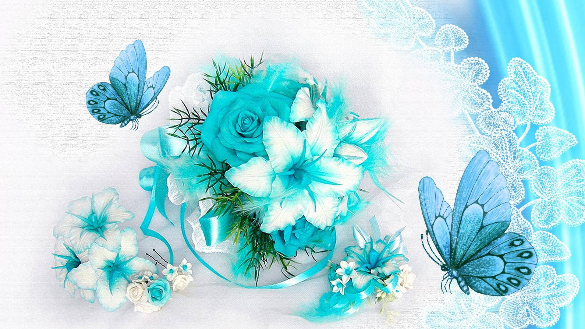 Dichromatic Blue Butterfly Background