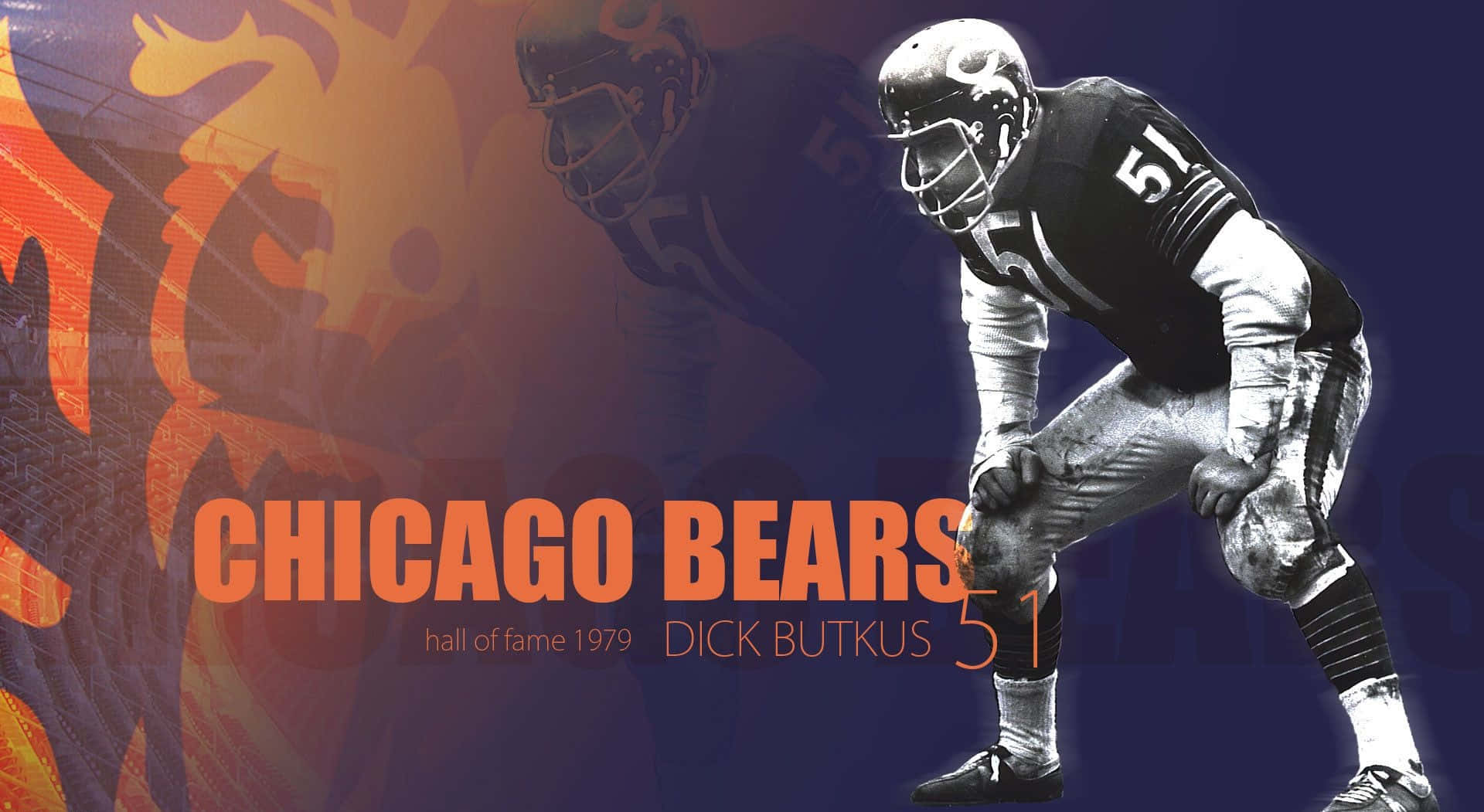 Dick Butkus Of Chicago Sports Bears Background