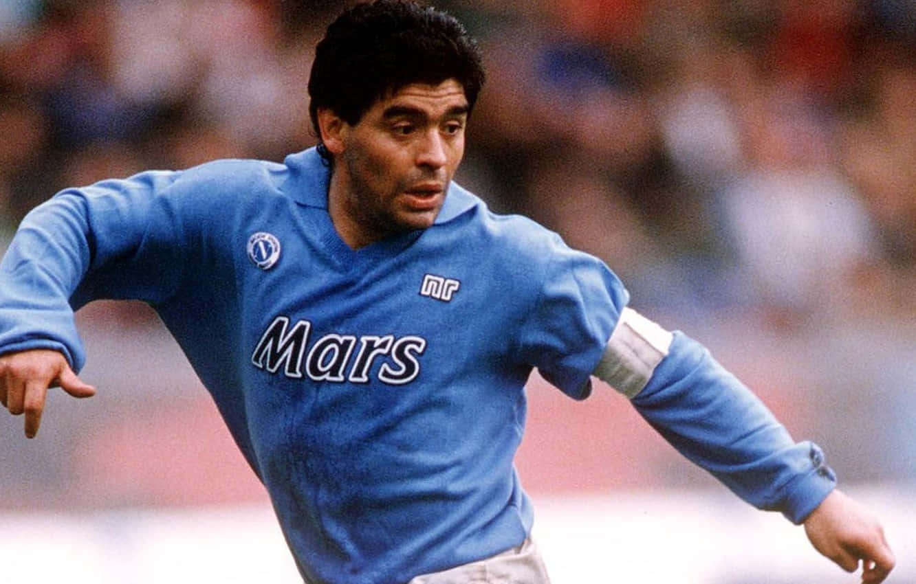 Diego Maradona Close Up Football Game Photography Background