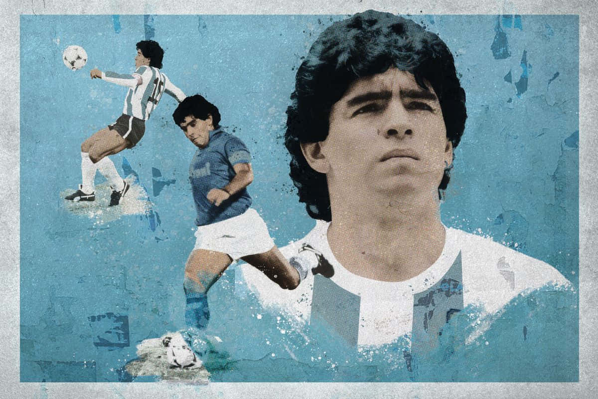 Diego Maradona Digital Painting Art Background