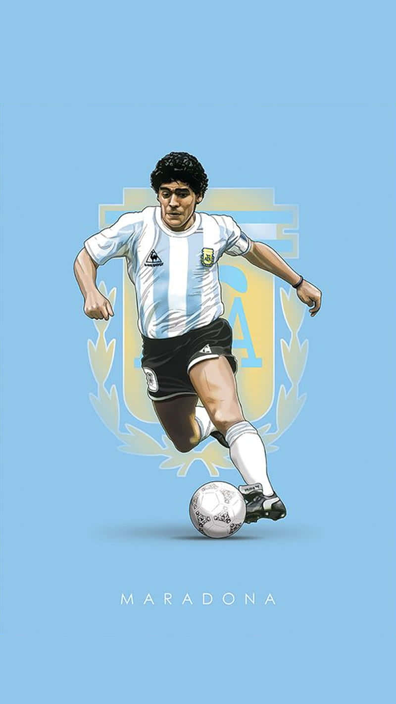 Diego Maradona Football Kick Digital Art Photo Background