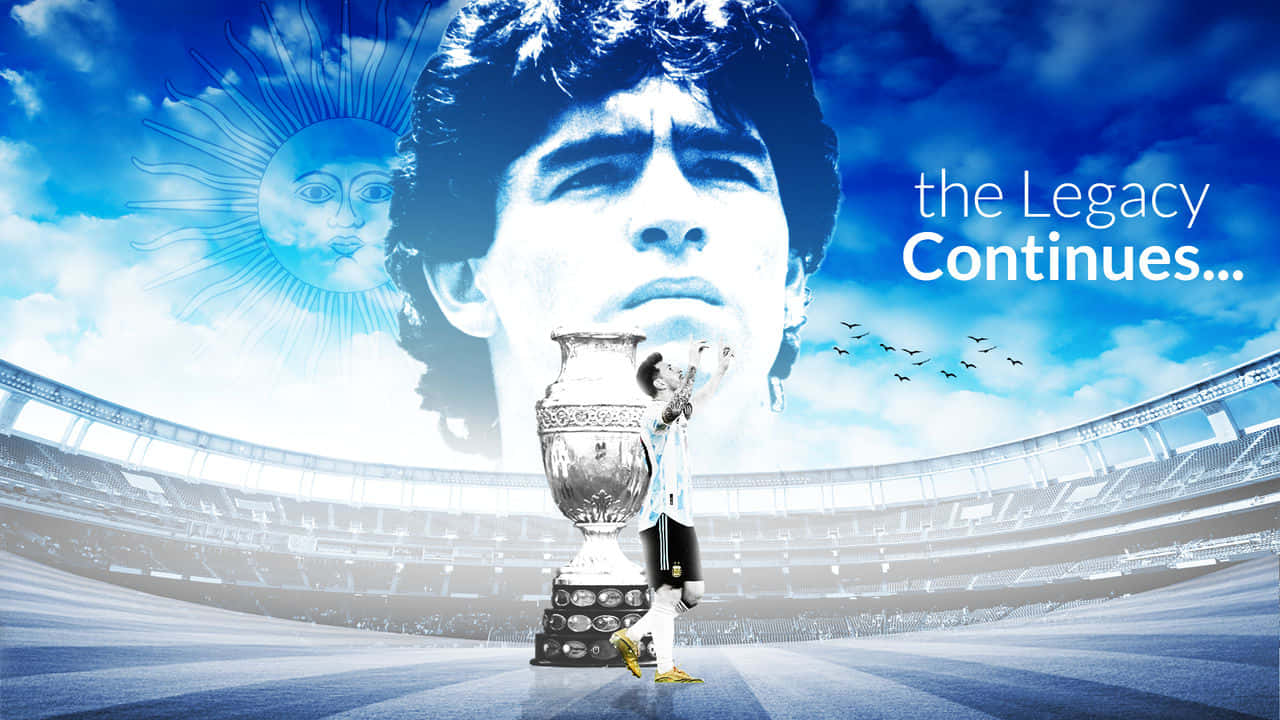 Diego Maradona Legacy Continues Digital Poster Background