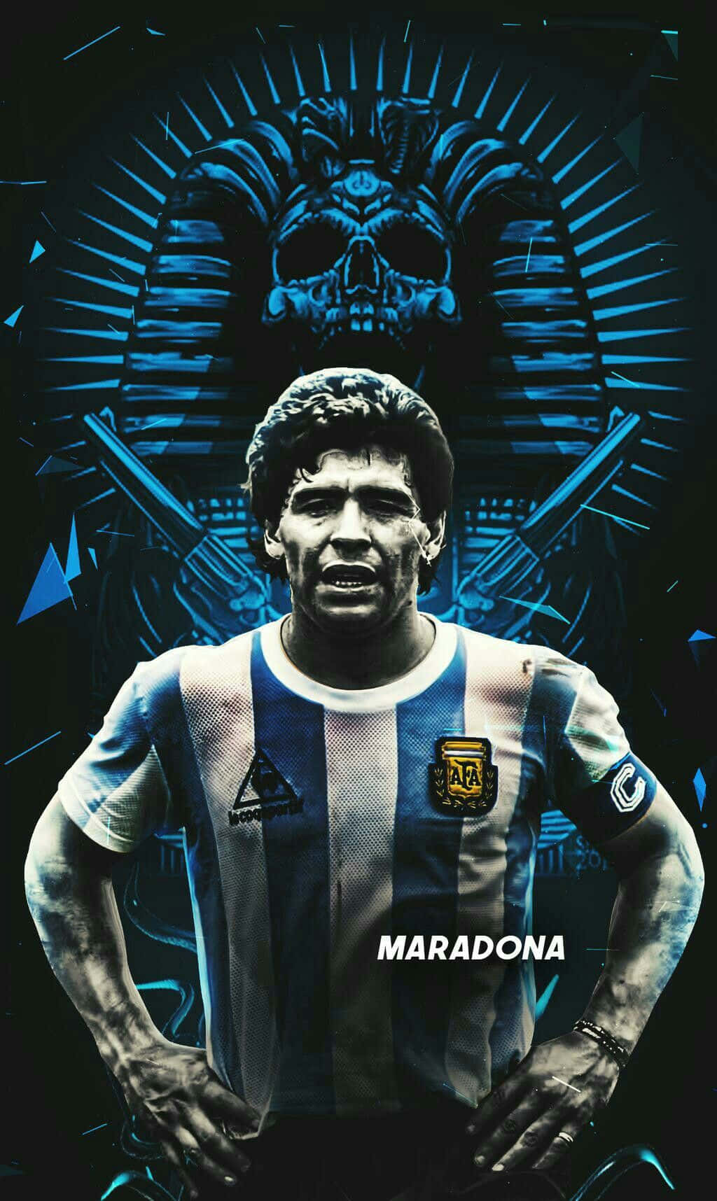 Diego Maradona The Golden Boy Digital Art Background