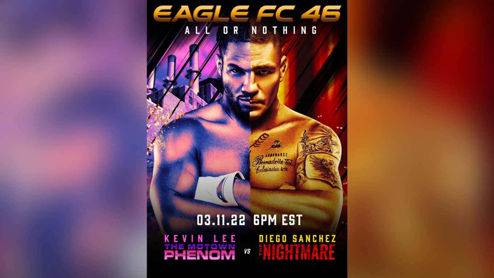 Diego Sanchez Against Kevin Lee Eagle Fc Poster Background