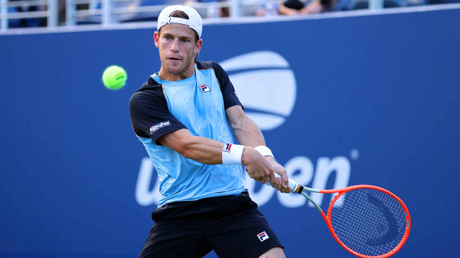 Diego Schwartzman About To Swing Background