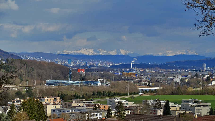 Dietikon Cityscapewith Alps Background Background