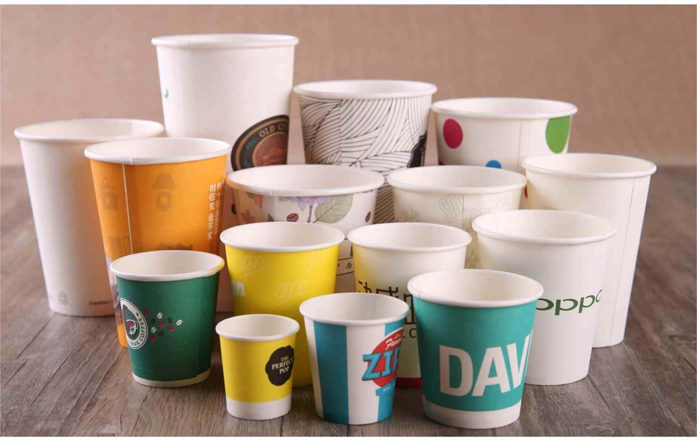 Different Disposable Cups Background