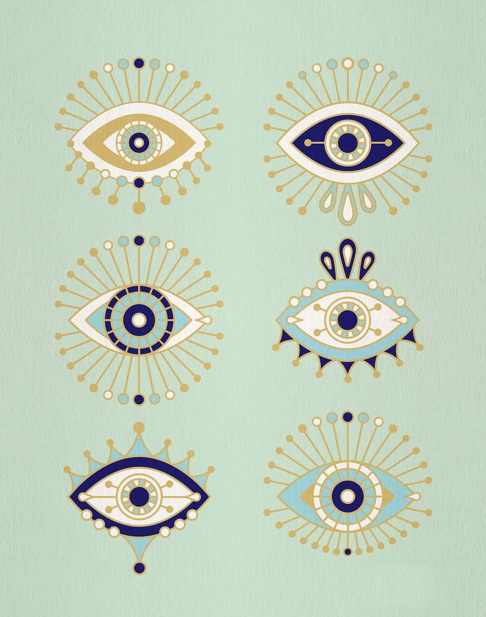 Different Evil Eye Designs Iphone Background