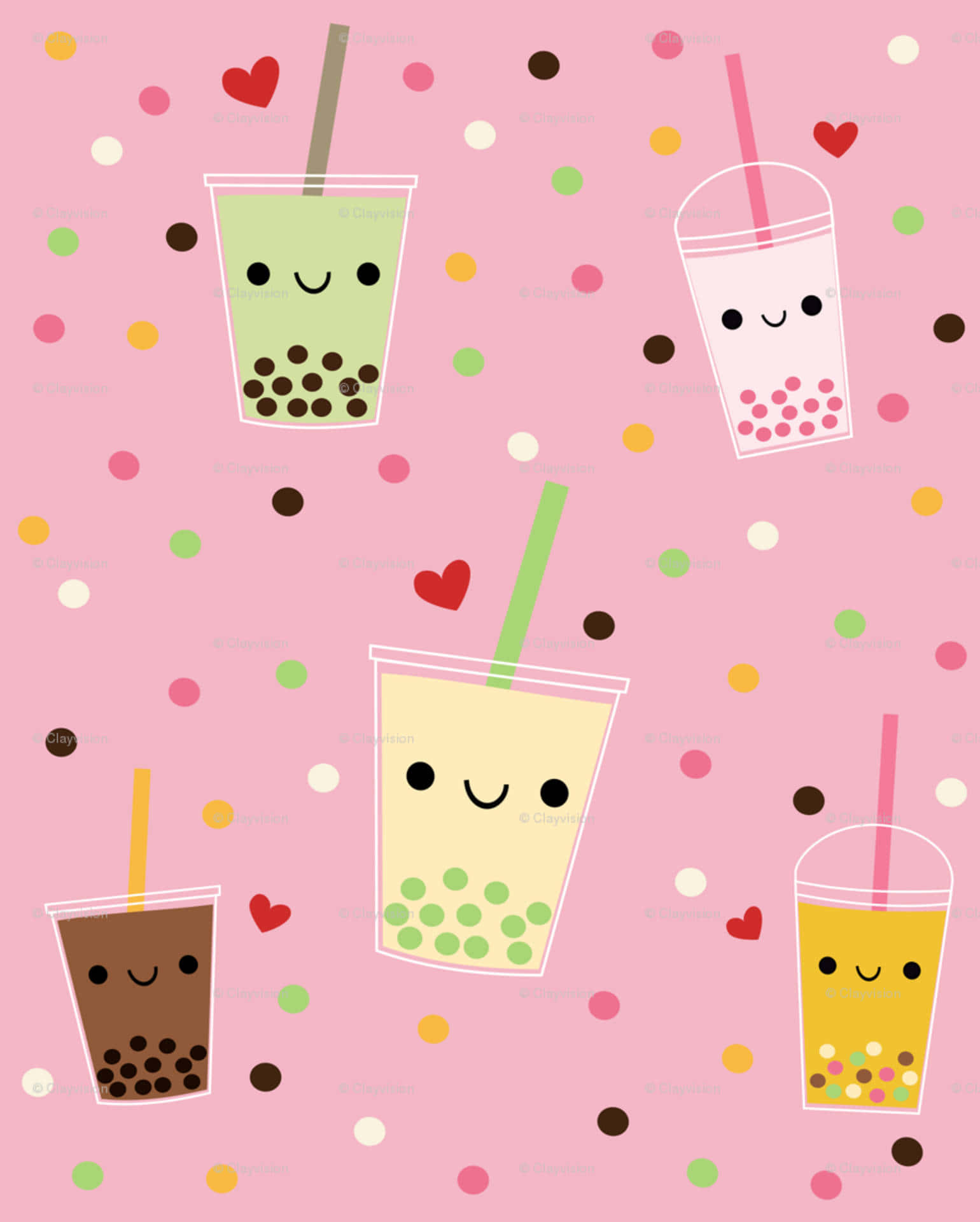 Different Flavors Of Cute Boba Tea