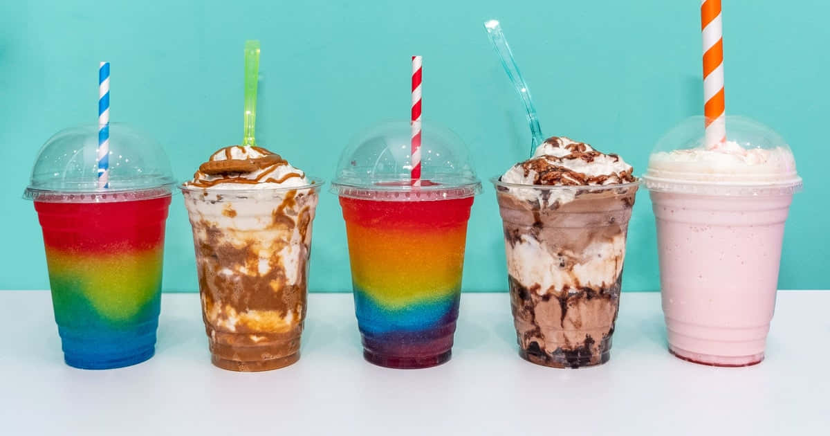 Different Kinds Of Slushy Drinks Background