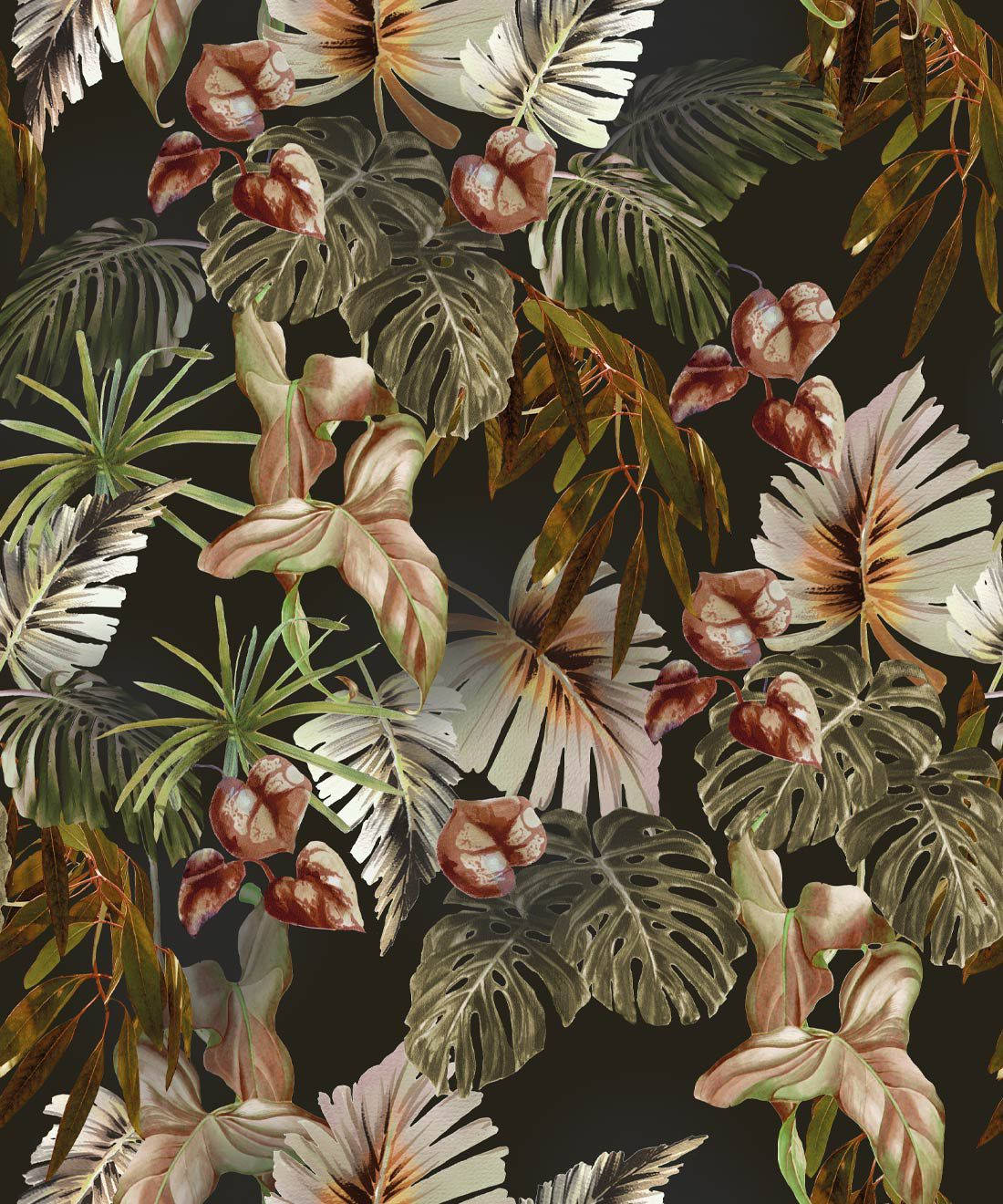 Different Leaves Plants Wall Print Background